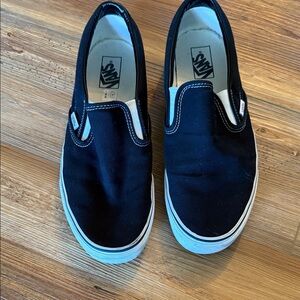 Vans Black Canvas Slip-On Loafers